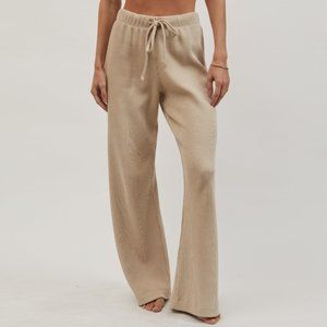 🌱SOLD🌱 NWT Donni Thermal wide leg pant in Stone